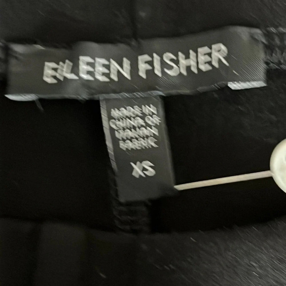 Eileen Fisher Stretch Knit Pull On Straight Leg Pants in Black - Size XS - Picture 4 of 6